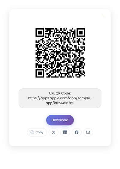 QR code generated by StackQR for a sample app download smart link