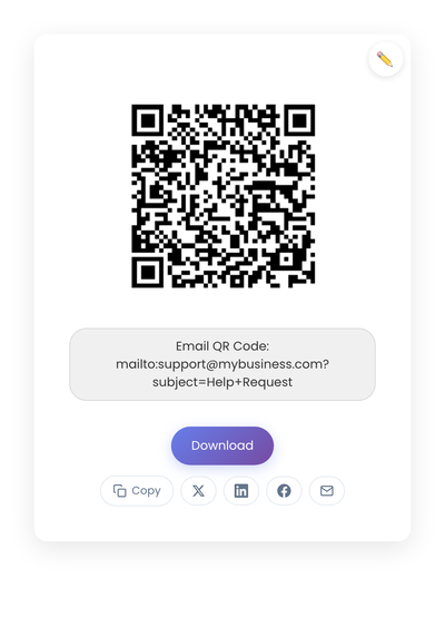 QR code generated by StackQR for a sample email mailto: link