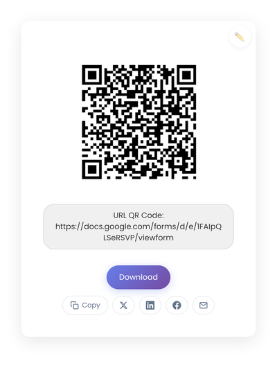 QR code generated by StackQR for a sample RSVP form URL