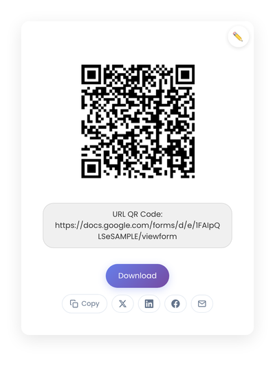 QR code generated by StackQR for a sample Google Form URL