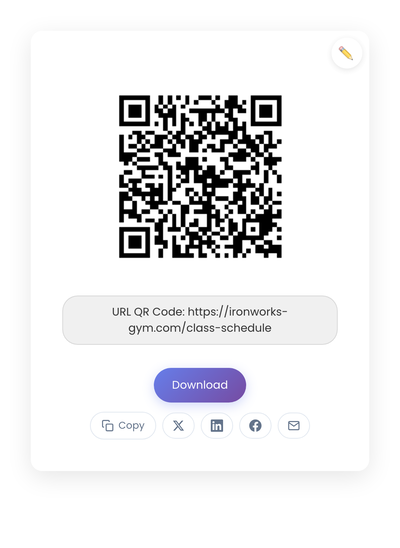 QR code generated in StackQR for a class schedule URL