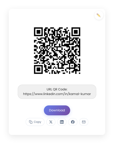 QR code generated by StackQR for a sample LinkedIn profile URL