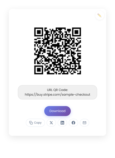 Stripe payment link QR code generated on StackQR