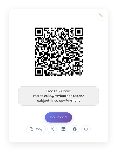 Zelle payment QR code generated on StackQR