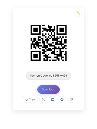 QR code generated by StackQR for a sample pet tag info page URL