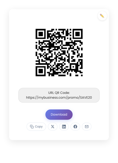 QR code generated by StackQR for a sample promo landing page URL