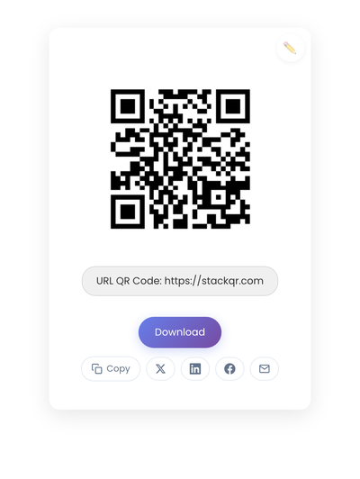 QR code generated by StackQR for a sample static URL