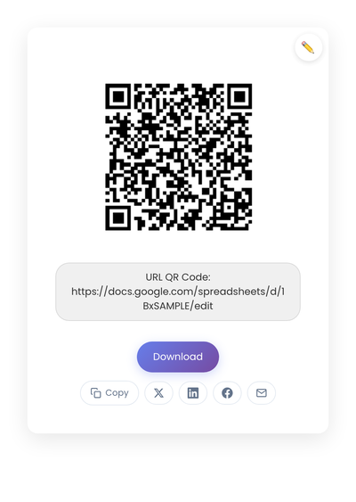 QR code generated by StackQR for a sample storage box inventory link