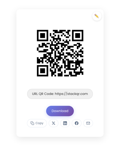 QR code generated by StackQR for a sample website URL